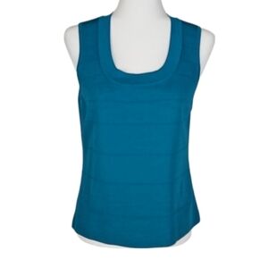 Spense Knit Stretch Top Teal Green